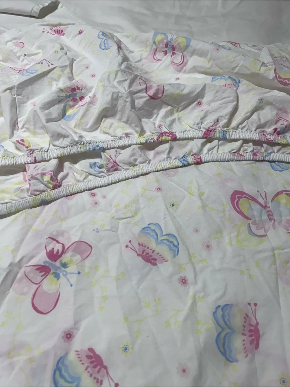 Pottery Barn Kids Girl’s Organic Cotton Butterfly Queen Flat & Fitted Sheet READ